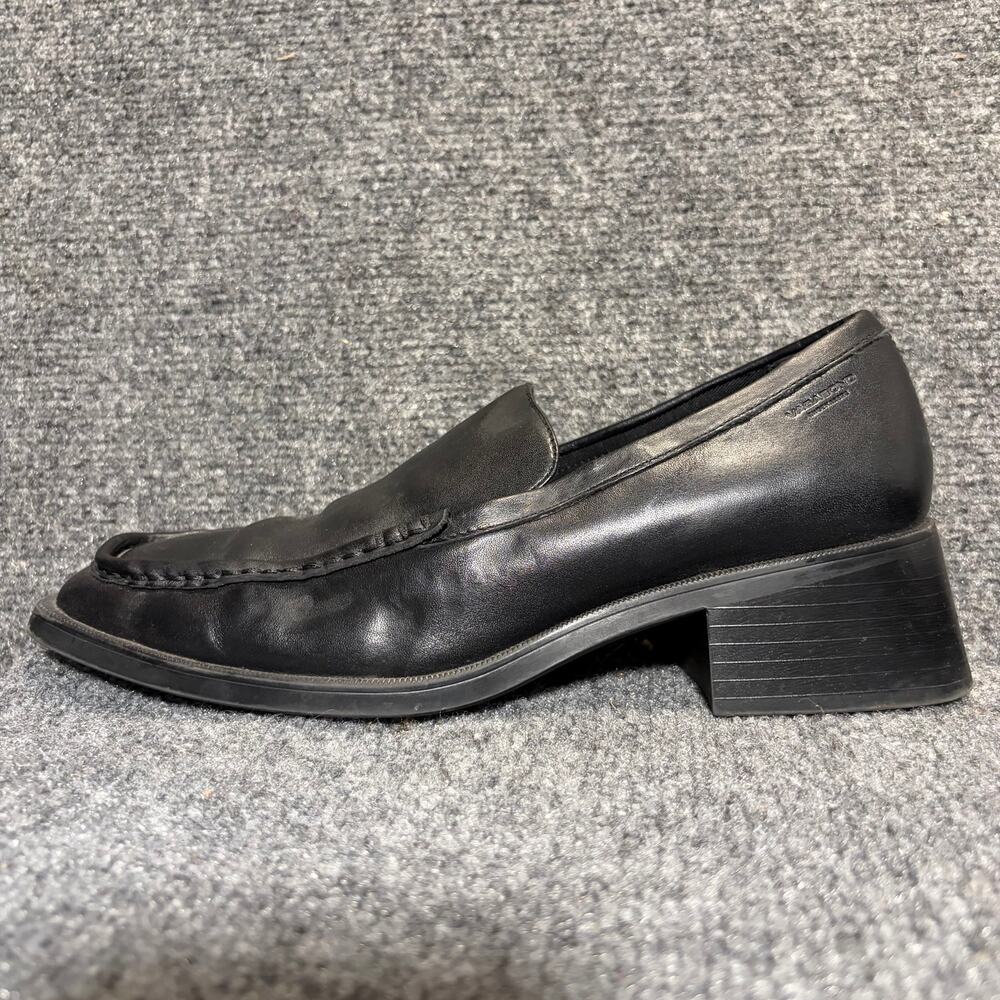 Vagabond Shoemakers Black Leather Heeled Loafers Shoes Women Size 9.5 Square Toe